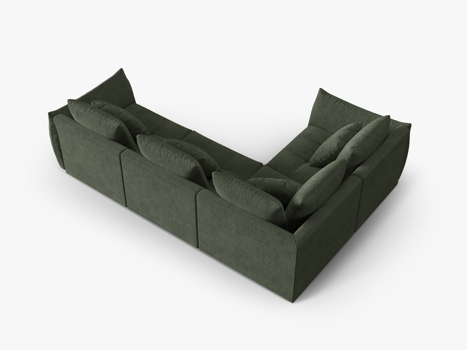 Micadoni Ecksofa Bloom 4-Sitzer Links Strukturierter Stoff Wind Moßgrün