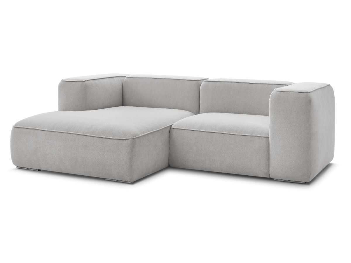 Bobochic Zephyr Ecksofa 260 × 165 cm Strukturstoff Hellgrau Ecke links