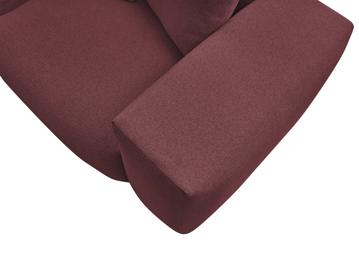 Bobochic Voltaire Ecksofa mit Pouf 268 × 214 cm Melange-Stoff Rot Ecke rechts
