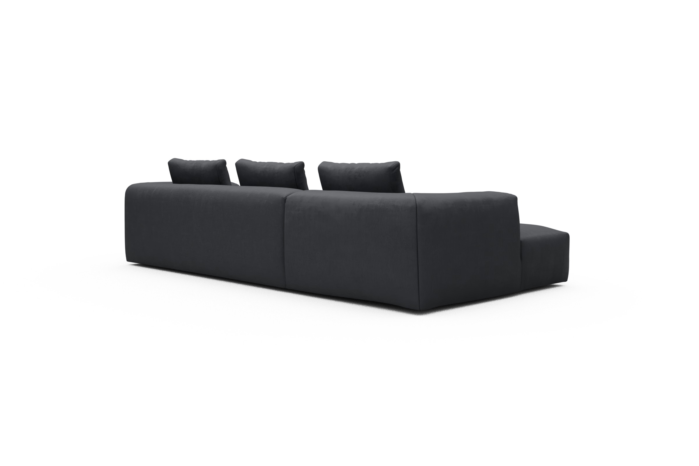 Ecksofa Fred Chaiselongue links mit 2,5-Sitzer Cordufine-Slate-Grey