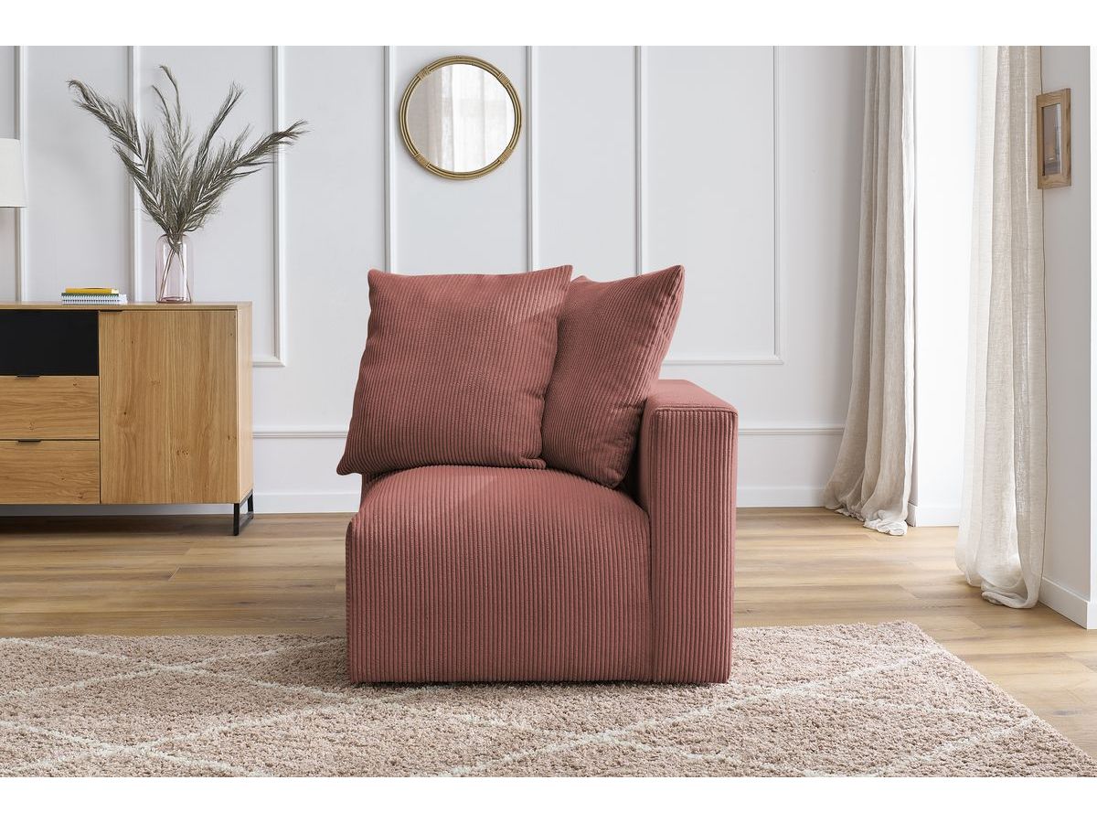 Bobochic Voltaire Eckmodul Cordsamt Rosa Ecke rechts