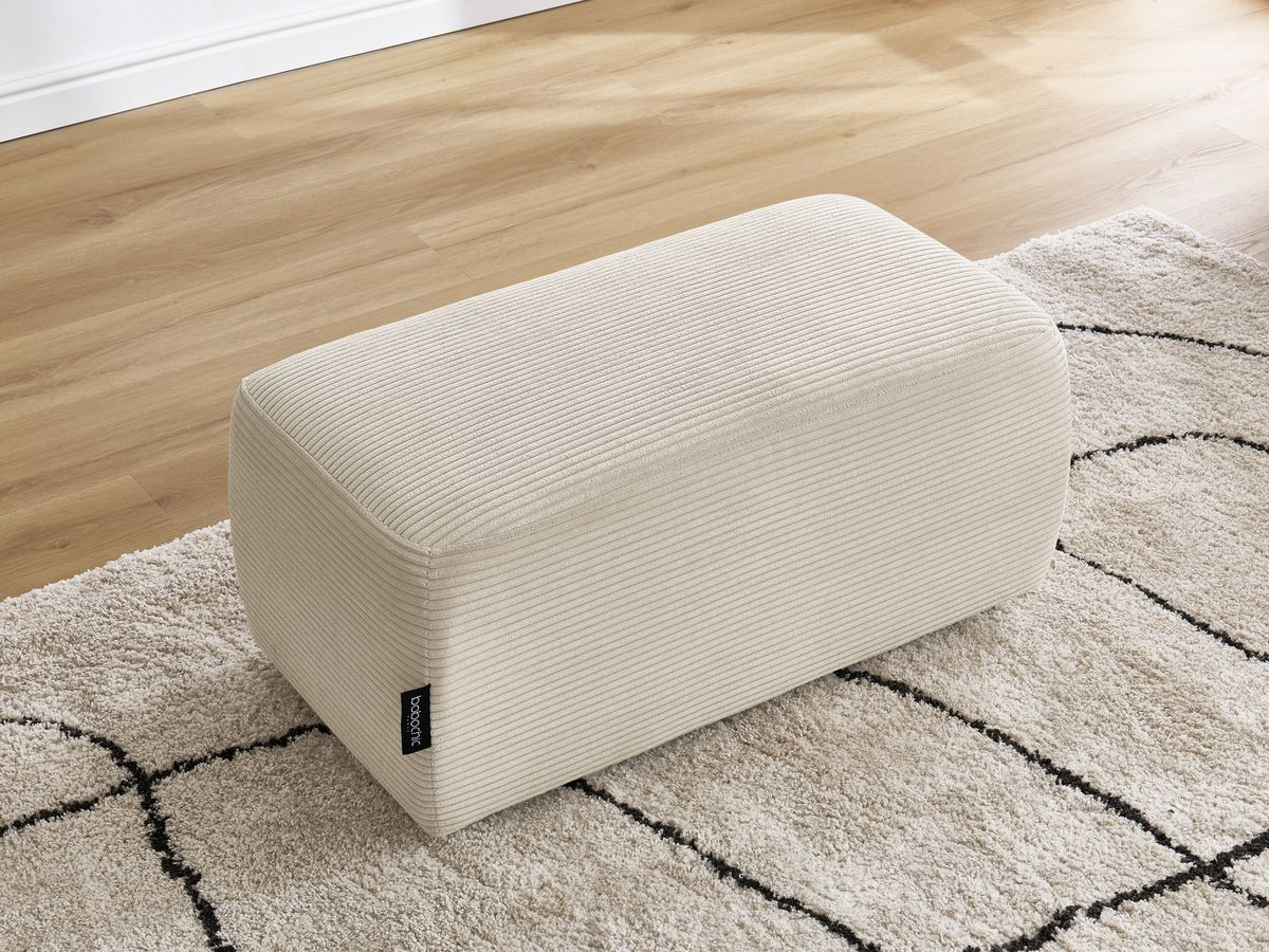 Bobochic Atilla Pouf Cordsamt Beige