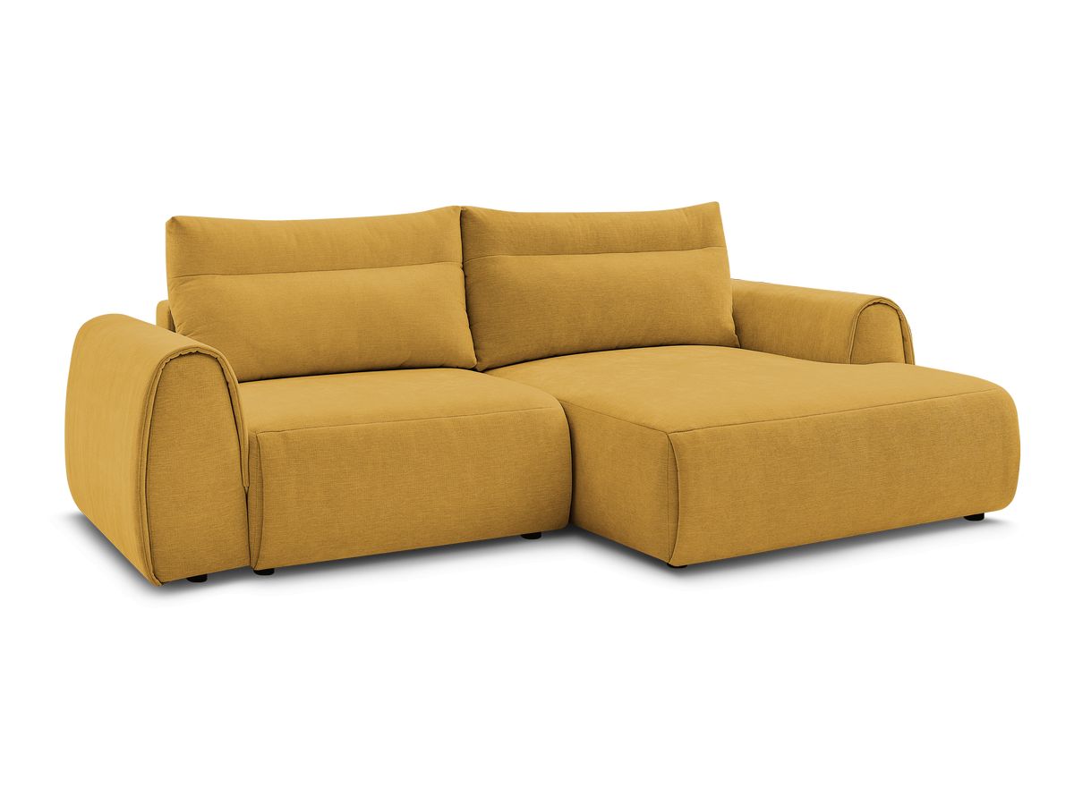 Bobochic Aden Ecksofa 246 × 152 cm Stoff Gelb Ecke rechts