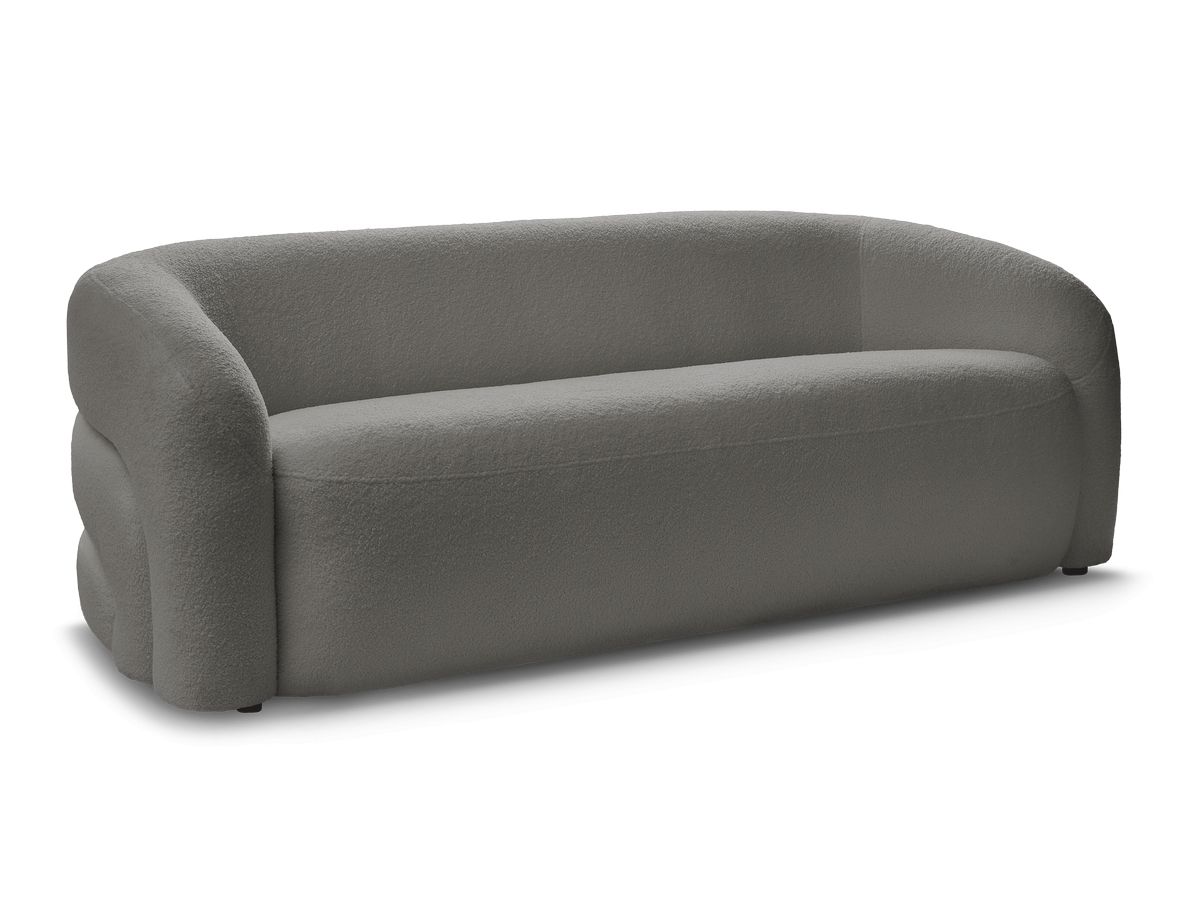 Bobochic Elina Sofa 3-Sitzer Bouclé-Stoff Dunkelgrau