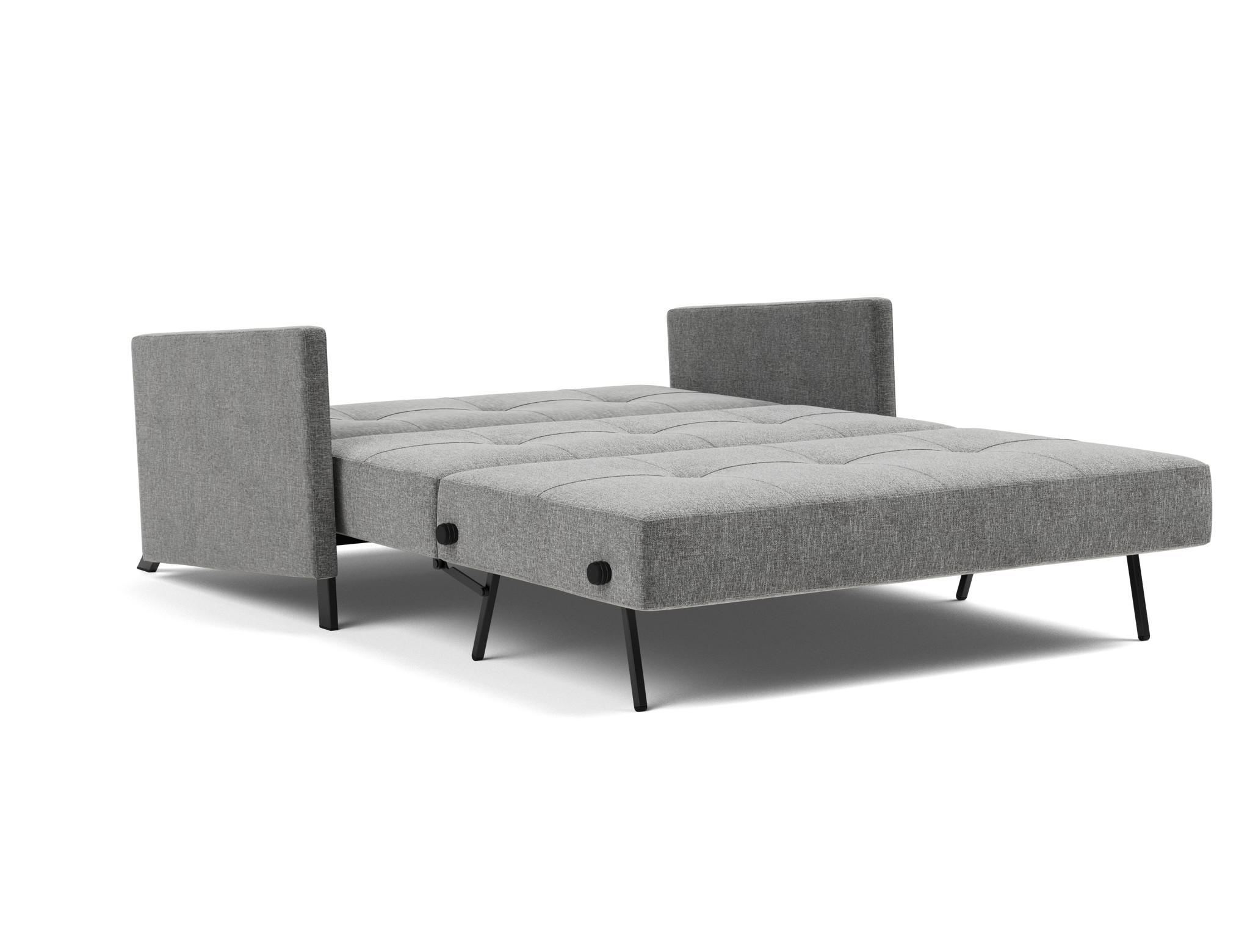 Schlafsofa Cubed mit Armlehnen 140 Strukturierter Stoff Twist 563-Charcoal