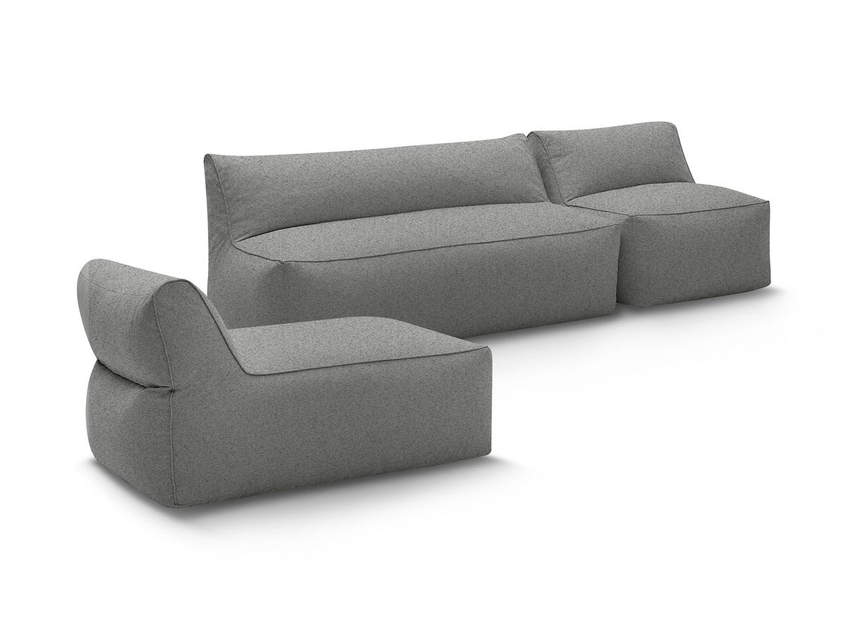 Bobochic Riviera Pouf 320 × 135 cm Stoff Dunkelgrau
