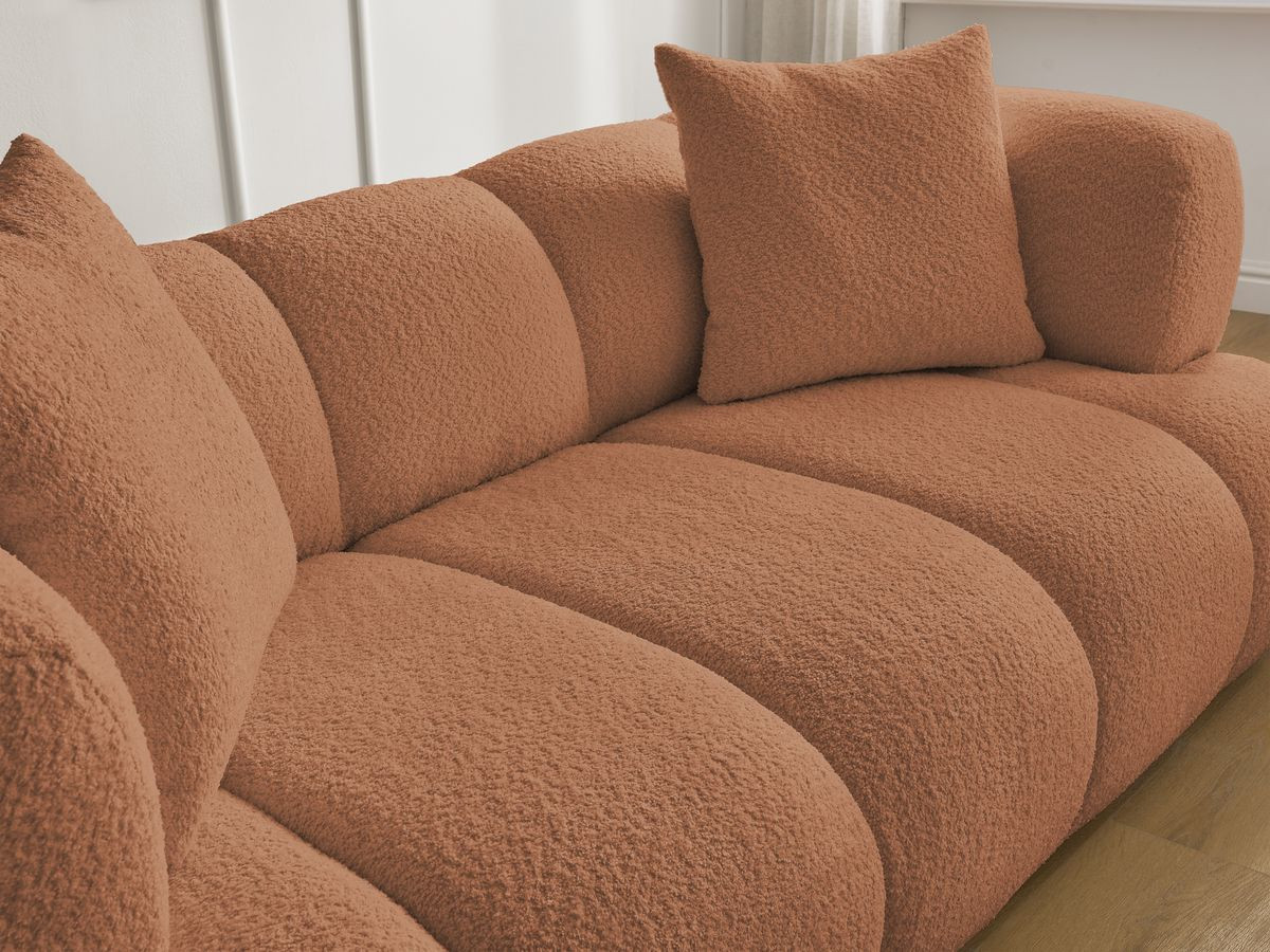 Bobochic Pamira Sofa 2-Sitzer Bouclé-Stoff Orange