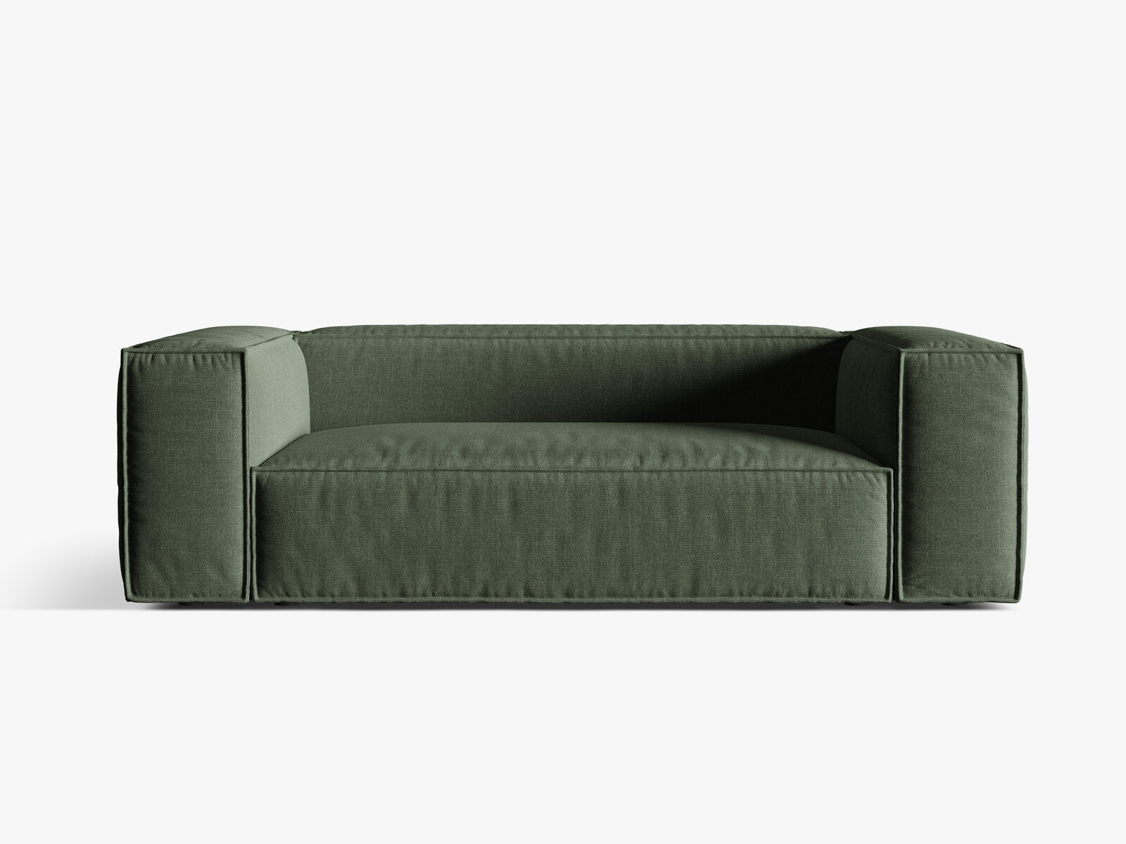 Micadoni Sofa Nuria 3-Sitzer Strukturierter Stoff Moßgrün