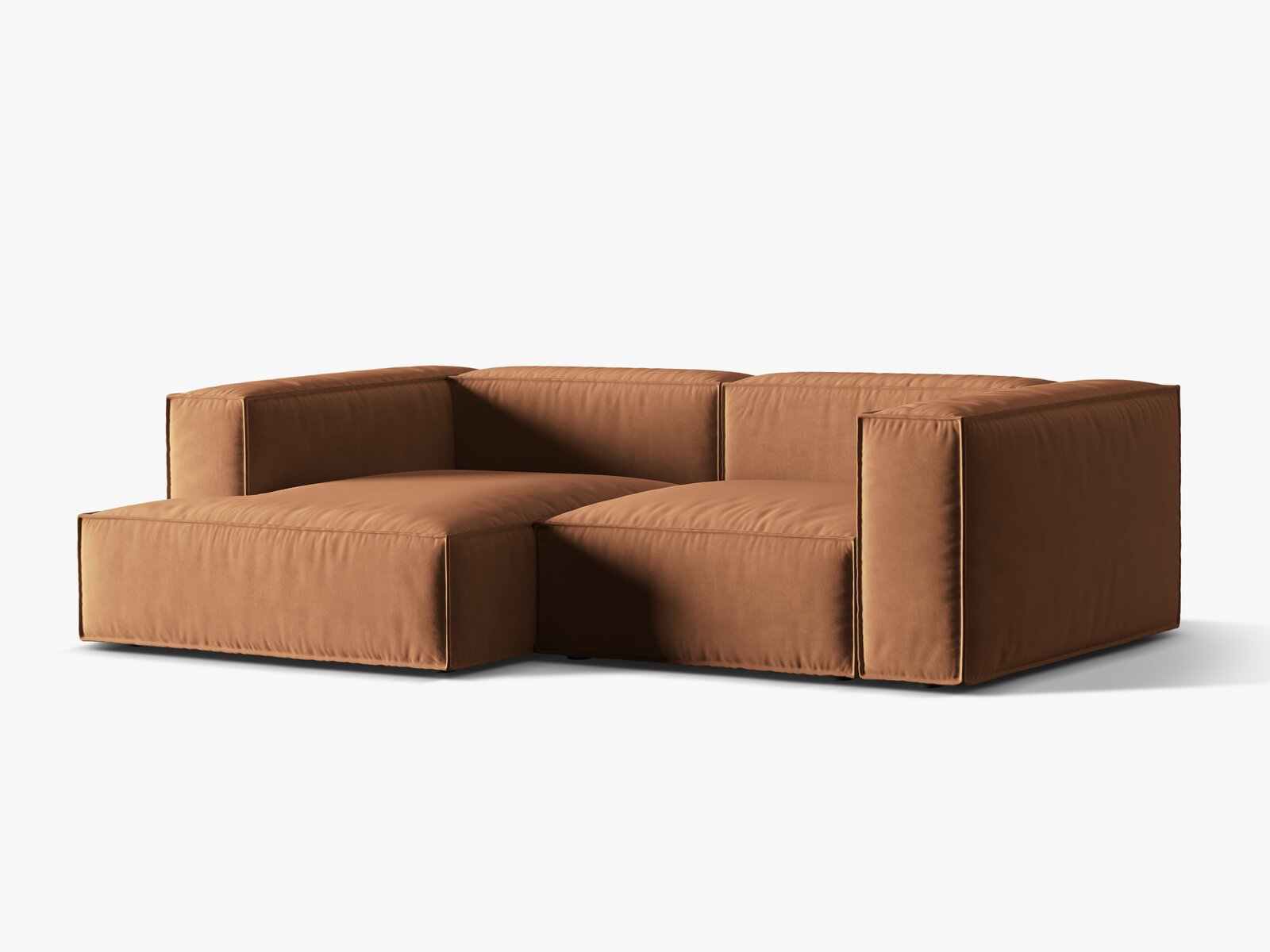Micadoni Ecksofa Nuria 3-Sitzer Links Samt Honig