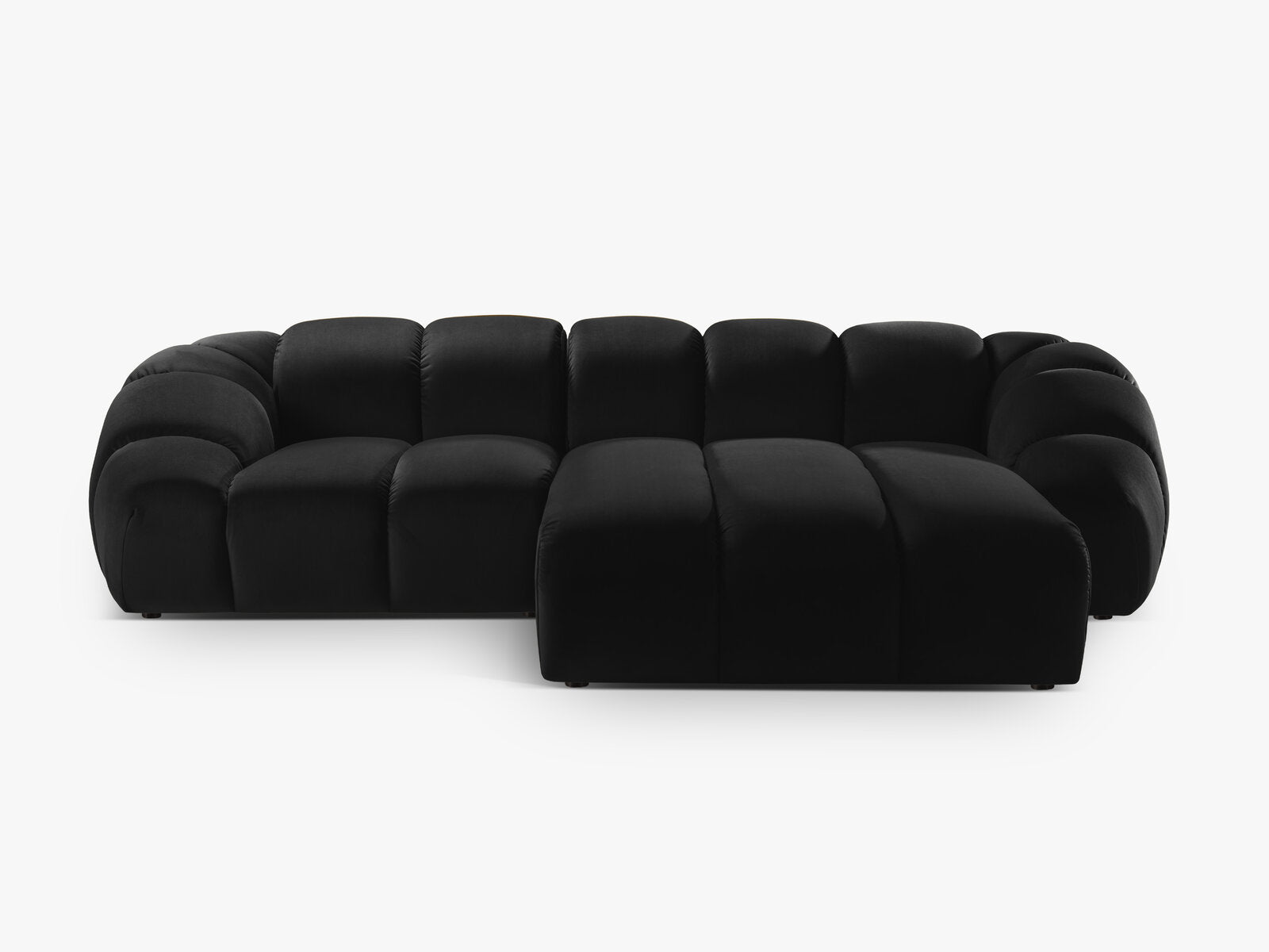 Micadoni Ecksofa Diana 3-Sitzer Rechts Samt Schwarz