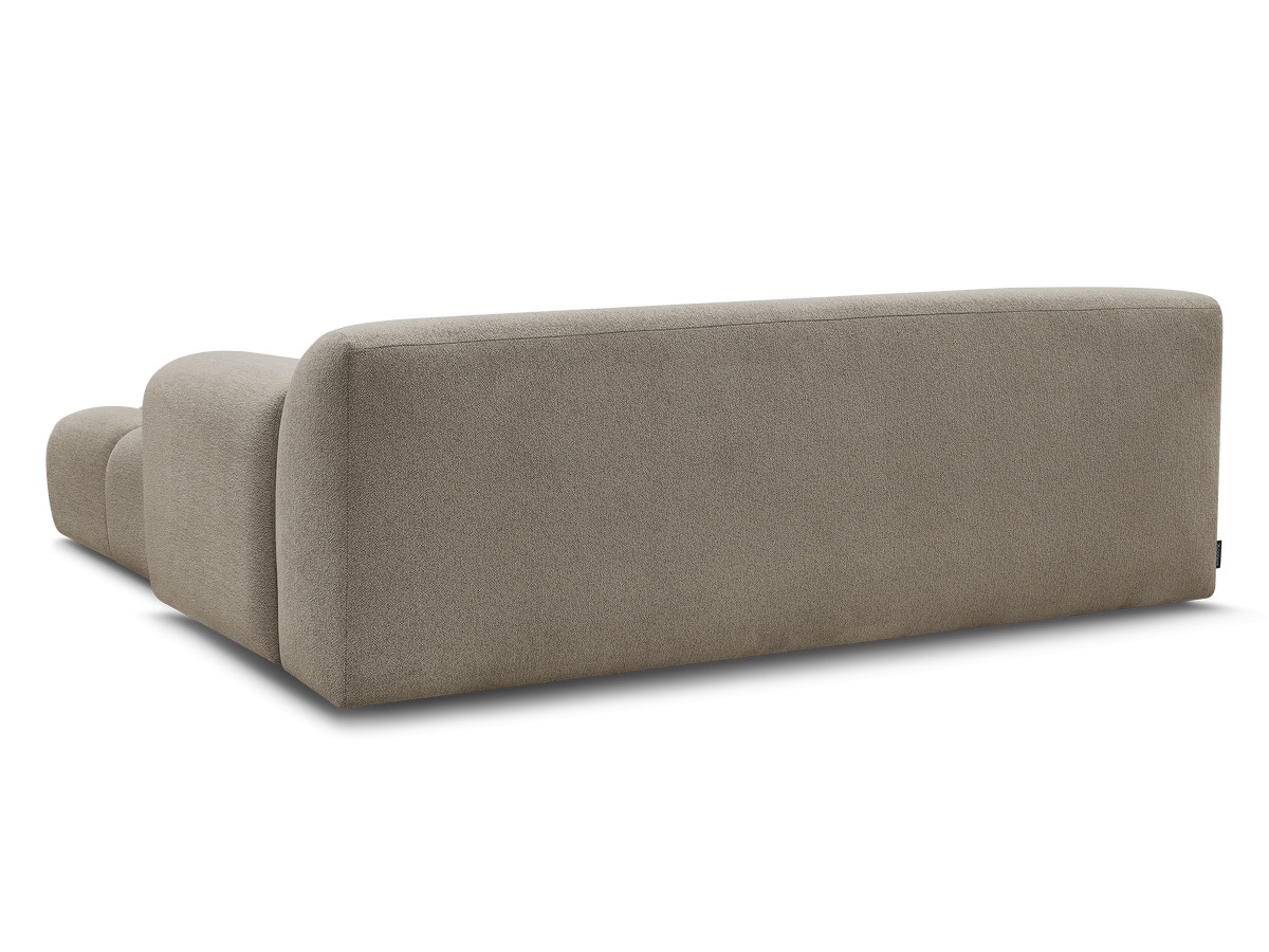 Bobochic Melisse Sofa 3-Sitzer mit Pouf Melange-Stoff Taupe