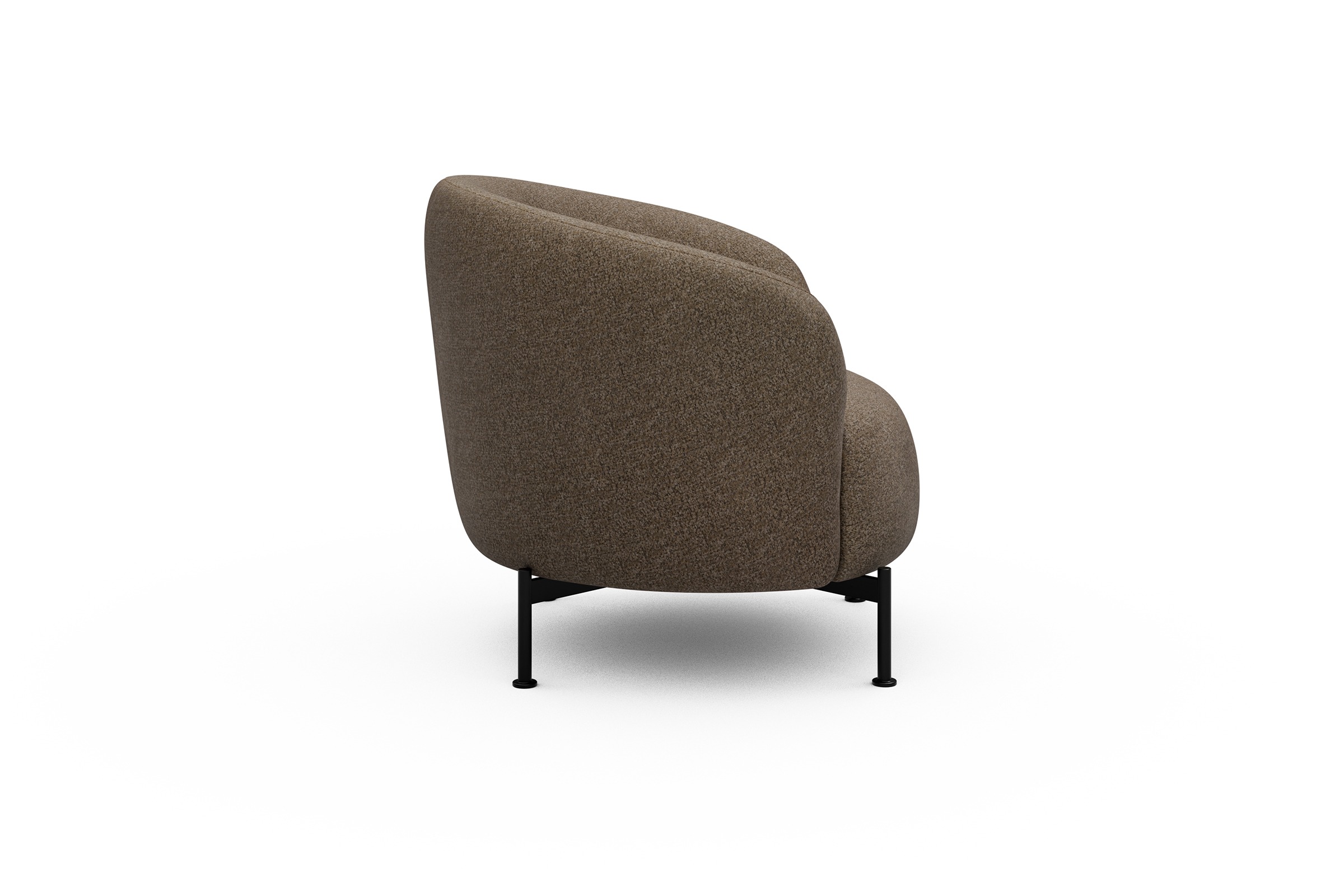 Sessel Ronda X-Metallgestell Schwarz Aivi-Khaki-Brown