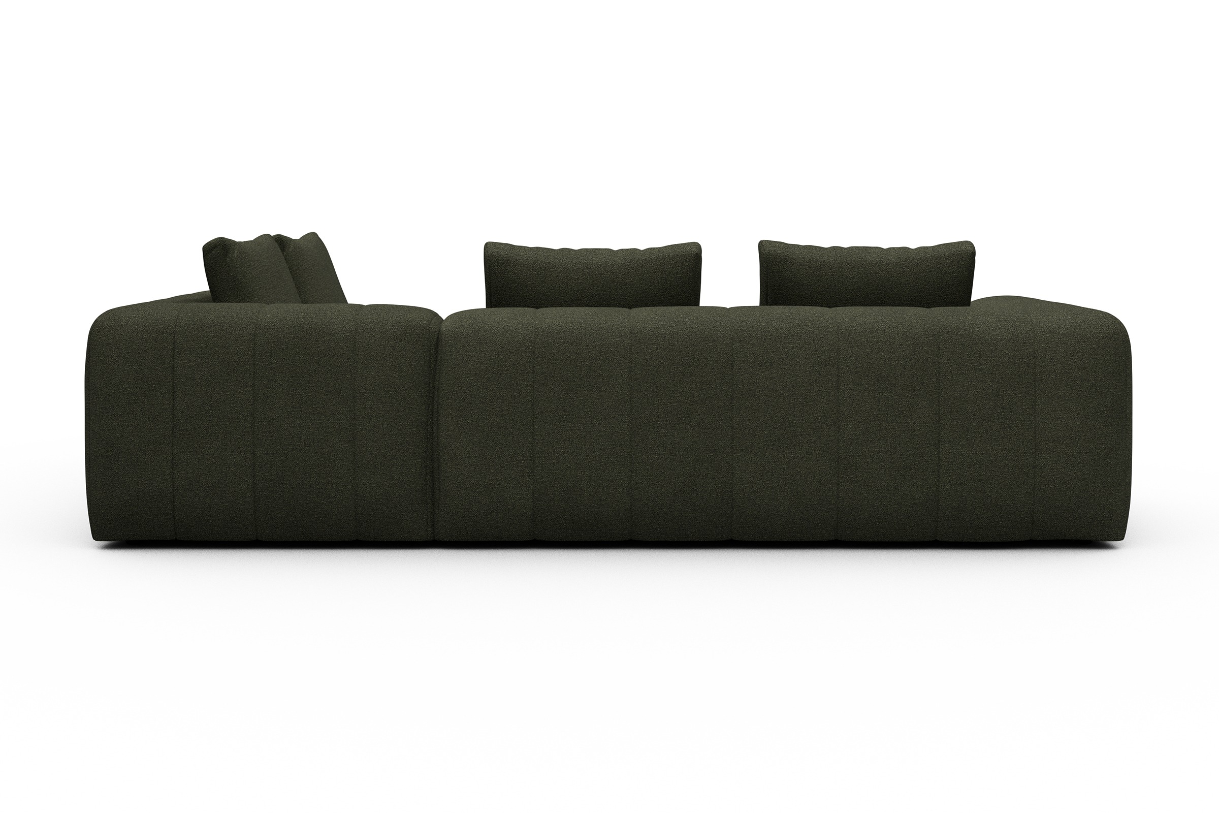 Ecksofa Hugo 2x 2,5-Sitzer Armlehne links Boucle-Forest-Green