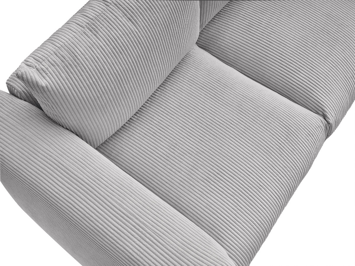 Bobochic Ernest Sofa 3-Sitzer mit Pouf 193 × 106 cm Cordsamt Hellgrau