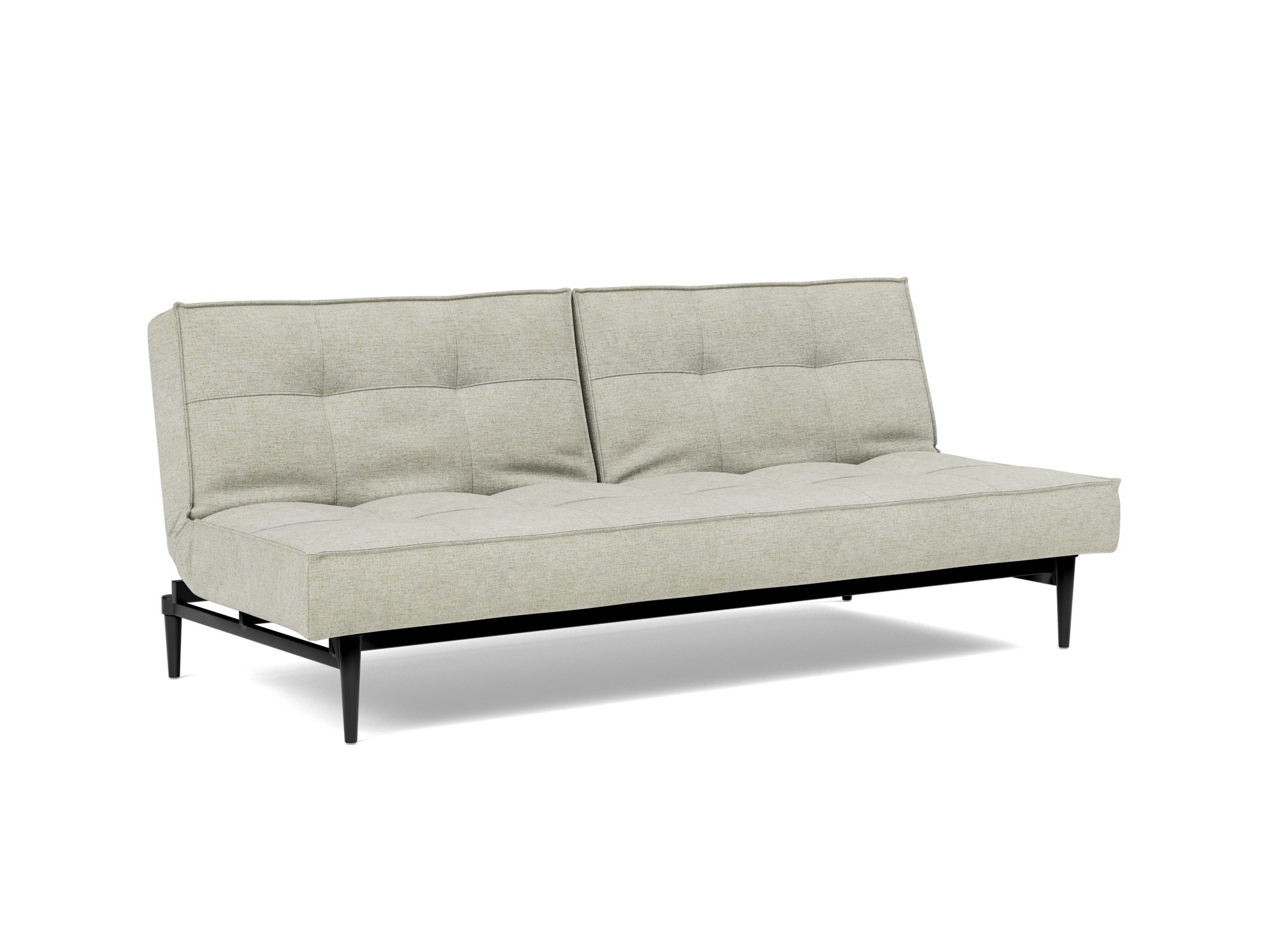 Schlafsofa Splitback Flachgewebe Avella 280-Sand Beine Styletto Eiche schwarz