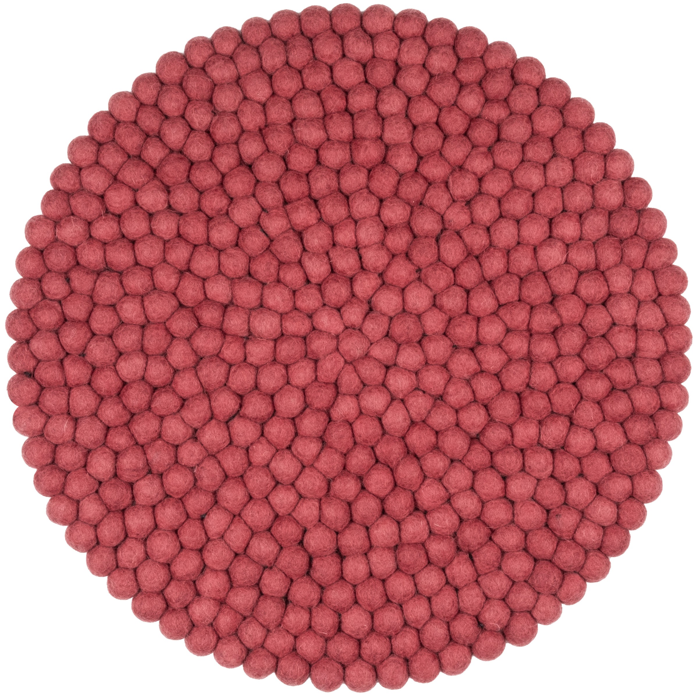 myfelt Kaja Filzkugel-Sitzauflage Weinrot Ø 36 cm