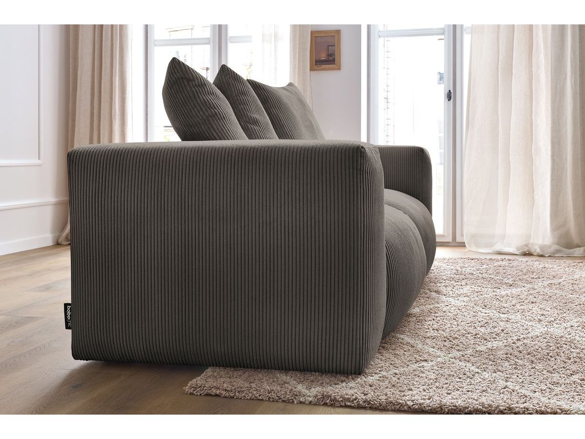 Bobochic Voltaire Sofa 3-Sitzer 248 × 100 cm Cordsamt Taupe