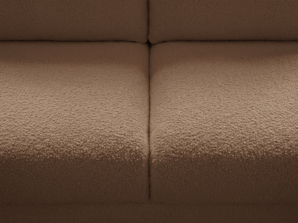 Bobochic Kenan Schlafsofa 3-Sitzer Bouclé-Stoff Braun, Liegefläche 160 × 196 cm