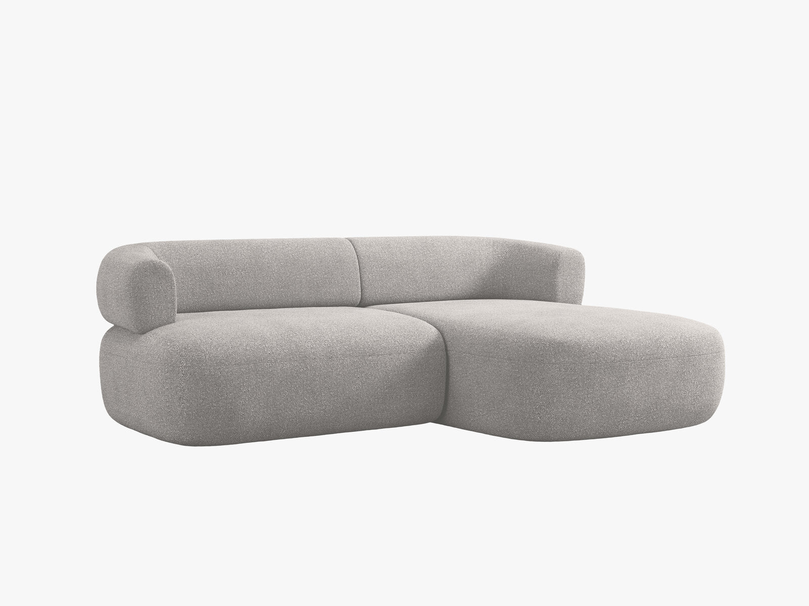 Micadoni 5-Sitzer Ecksofa Jenny Kleine Version Rechts Boucle Now or Never Hellgrau