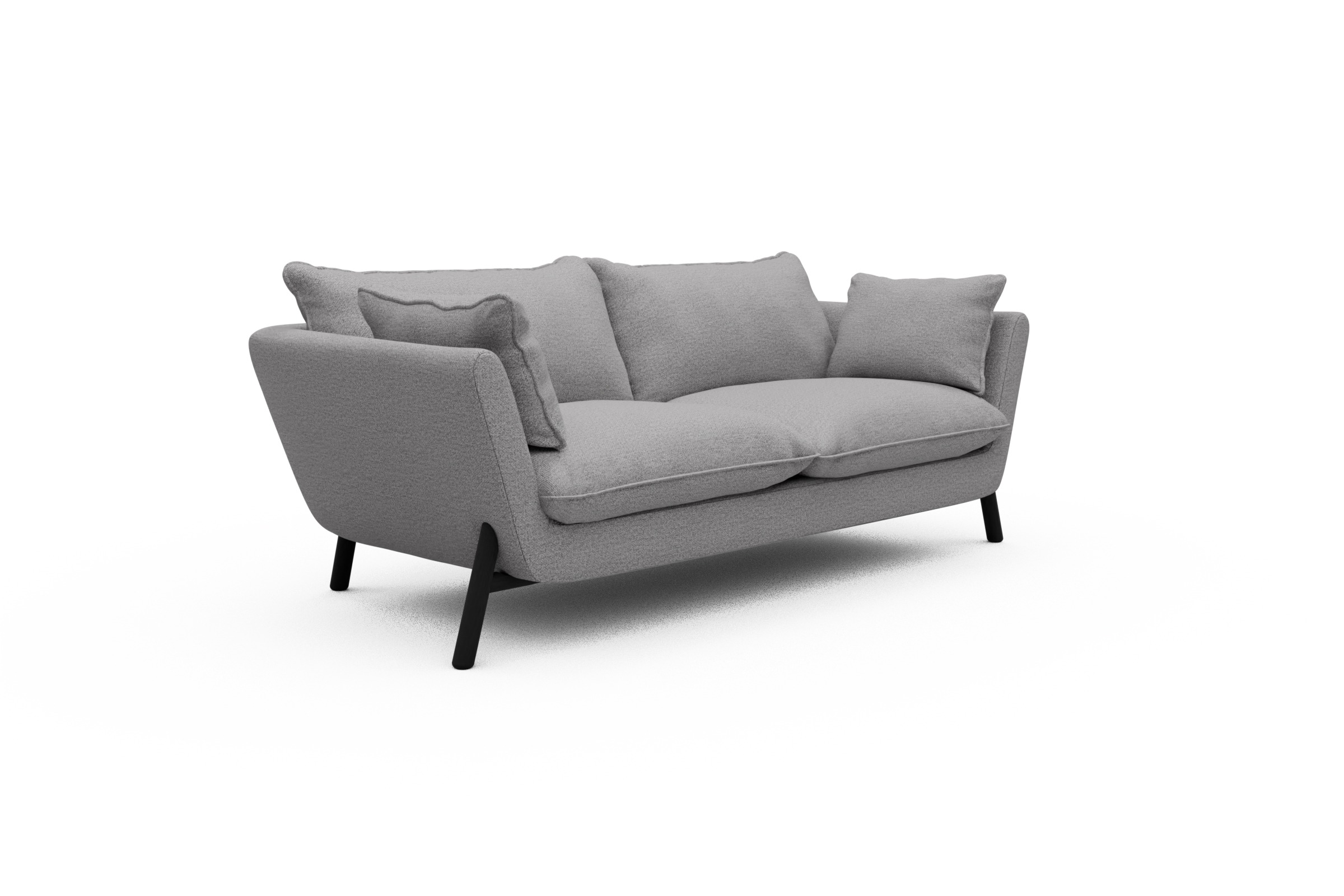 Sofa Emil PREMIUM 2-Sitzer Beinfarbe Eiche Schwarz Sama-Grey