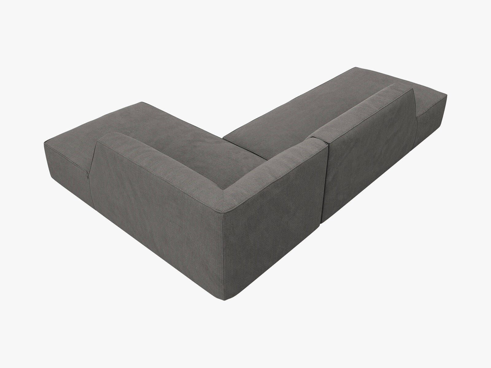 Micadoni Ecksofa Ruby 4-Sitzer Rechts Kord Scala Dunkelgrau