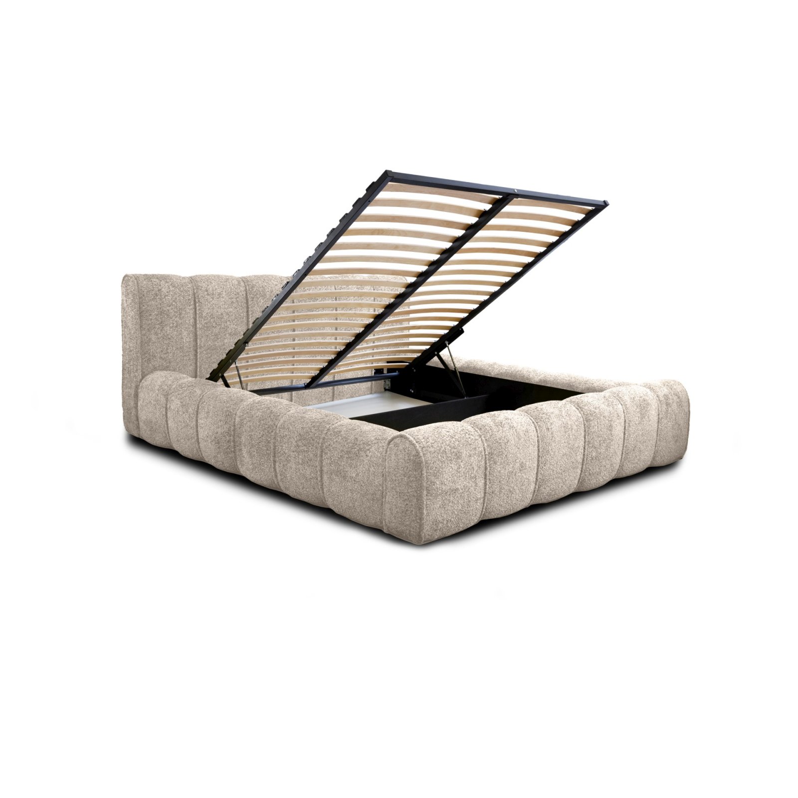 Polsterbett Belio Chenille 140x200 mit Metallrahmen Venga 102
