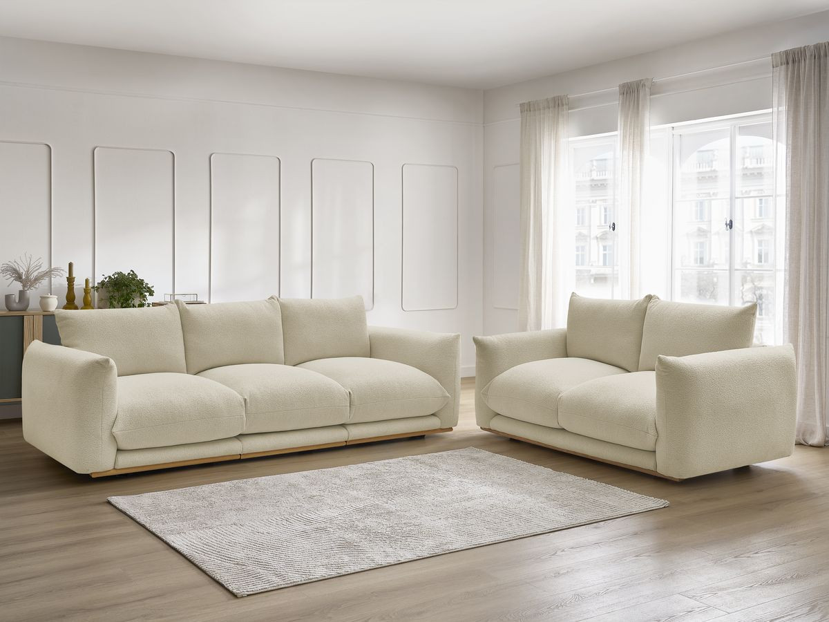 Bobochic Ernest Sofa 5-Sitzer Bouclé-Stoff Beige