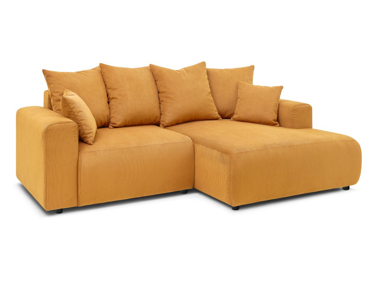 Bobochic Enjoy Ecksofa Cordsamt Gelb Ecke rechts