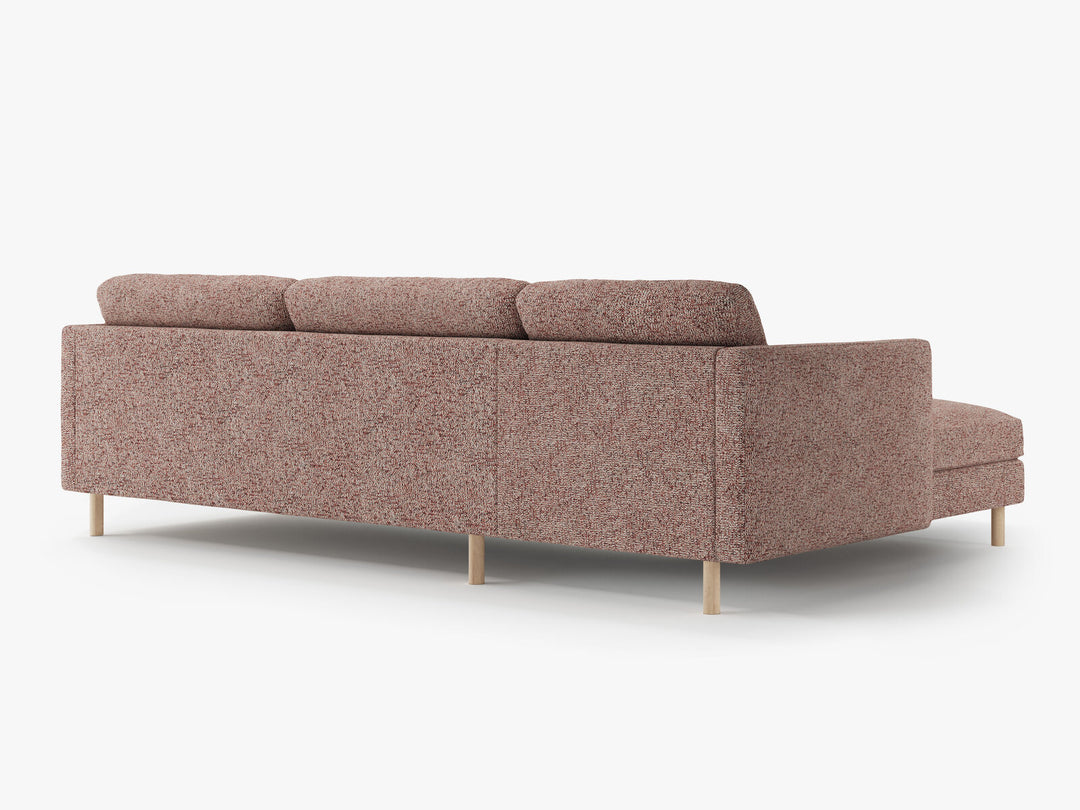 Micadoni Ecksofa Eden 4-Sitzer Links Strukturierter Stoff Rosa Melange