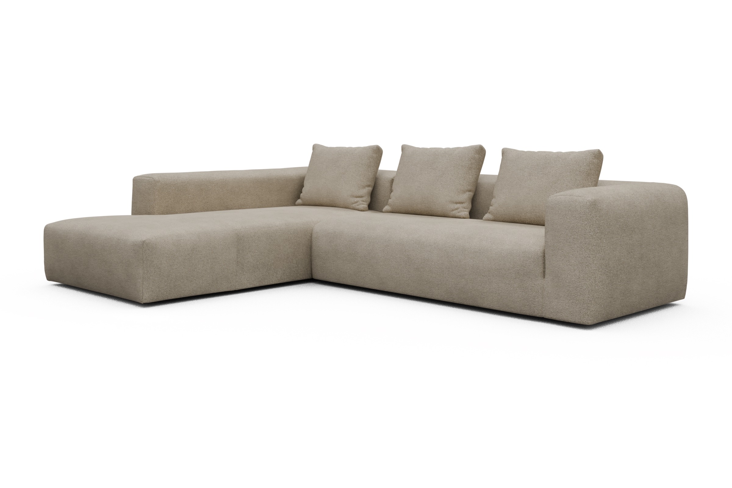 Ecksofa Fred Relax-Ecke links mit 2,5-Sitzer Boucle-Belge