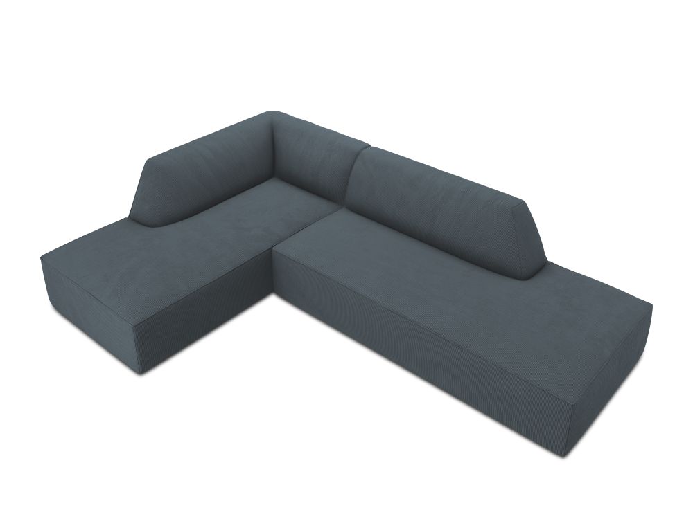 Cosmopolitan Design Ecksofa Siena 4-Sitzer offen Kord Scala Blau Links