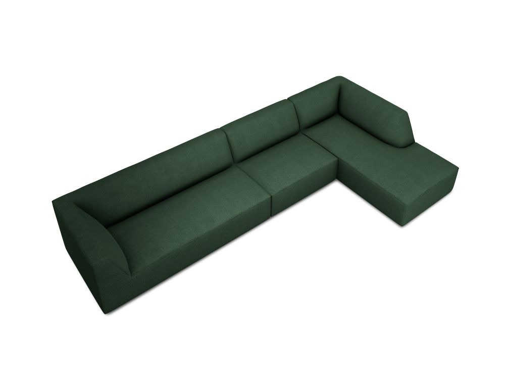 Cosmopolitan Design Ecksofa Siena 5-Sitzer Strukturierter Stoff Ottawa Grün Rechts