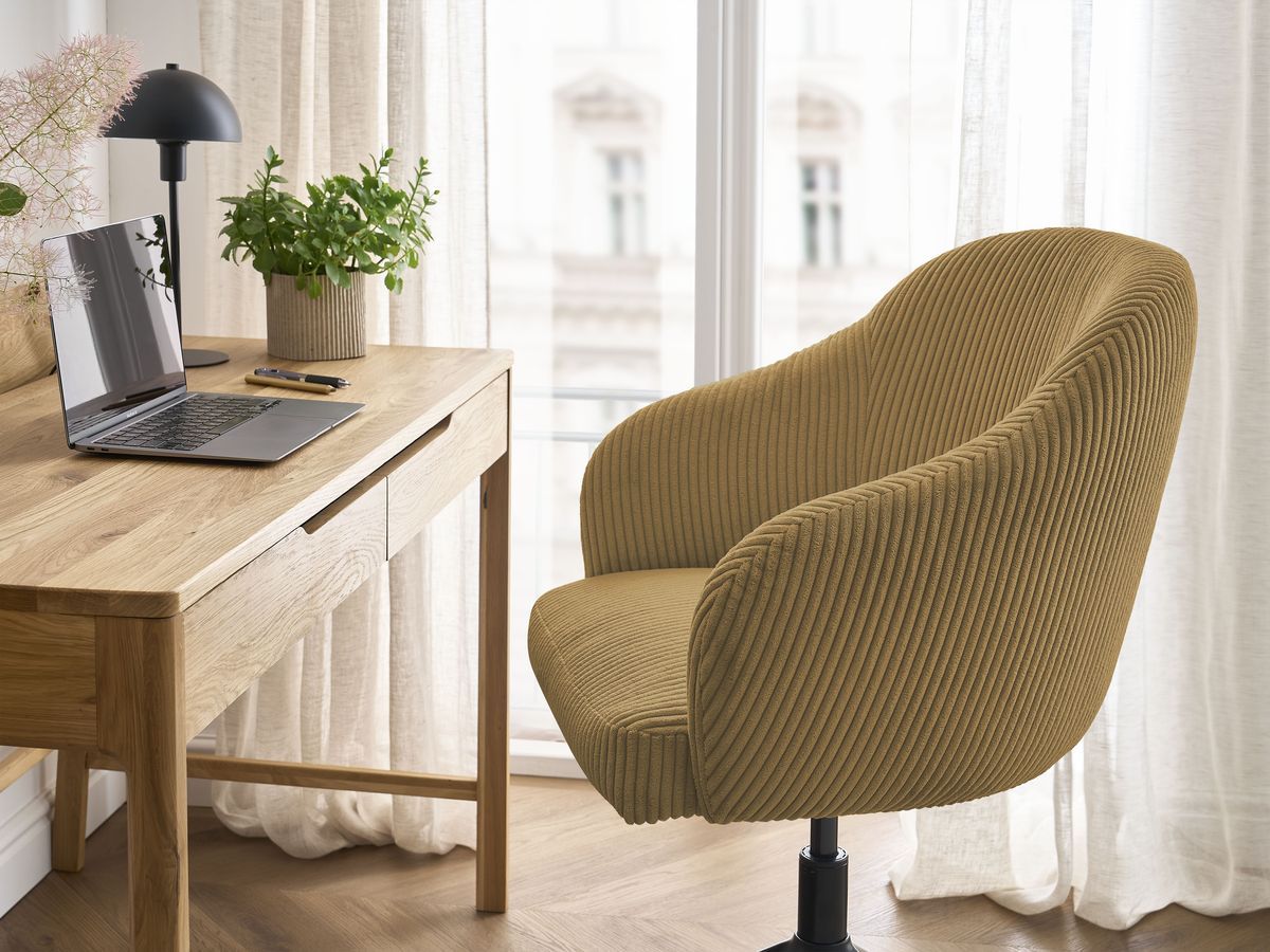 Bobochic Sophie Bürostuhl Cordsamt Gelb