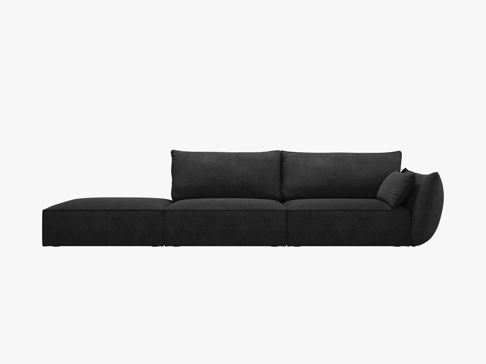 Micadoni Sofa Kaelle 4-Sitzer Links Chenille Over The Horizon Schwarz