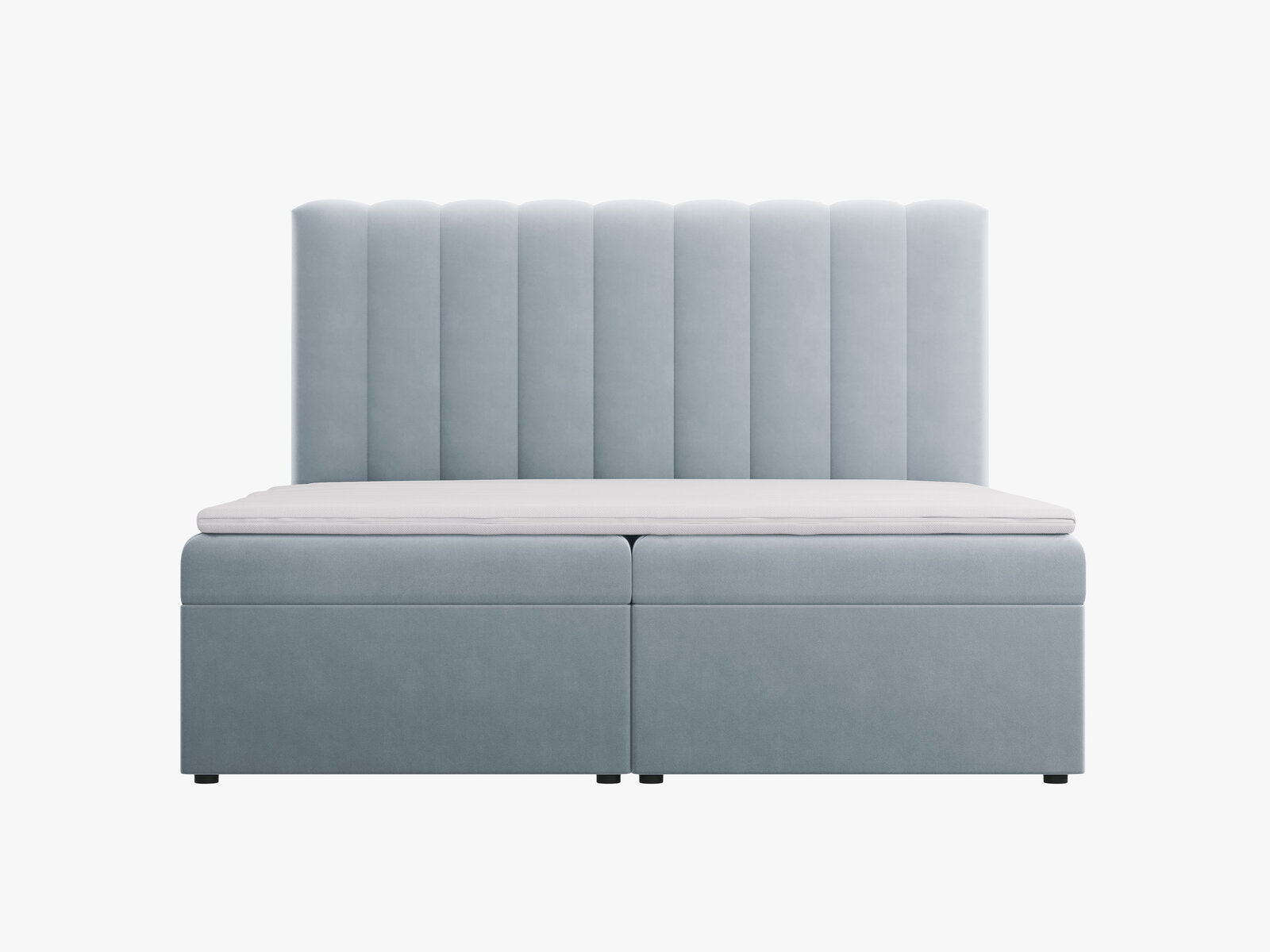 Micadoni Boxspringbett Kelp Samt Hellblau 180x200
