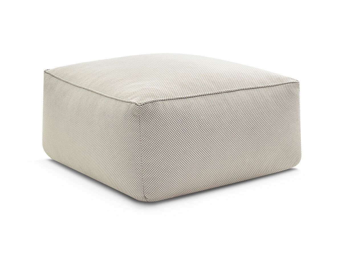Bobochic Riviera Pouf 80 × 80 cm Melange-Stoff Beige