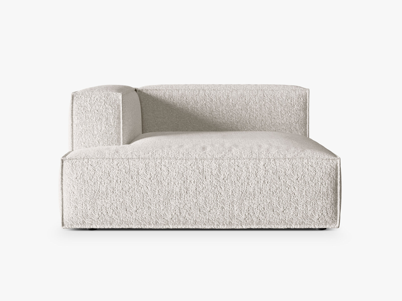 Micadoni Recamiere Nuria Groß 1-Sitzer Links Boucle Grau Beige Melange