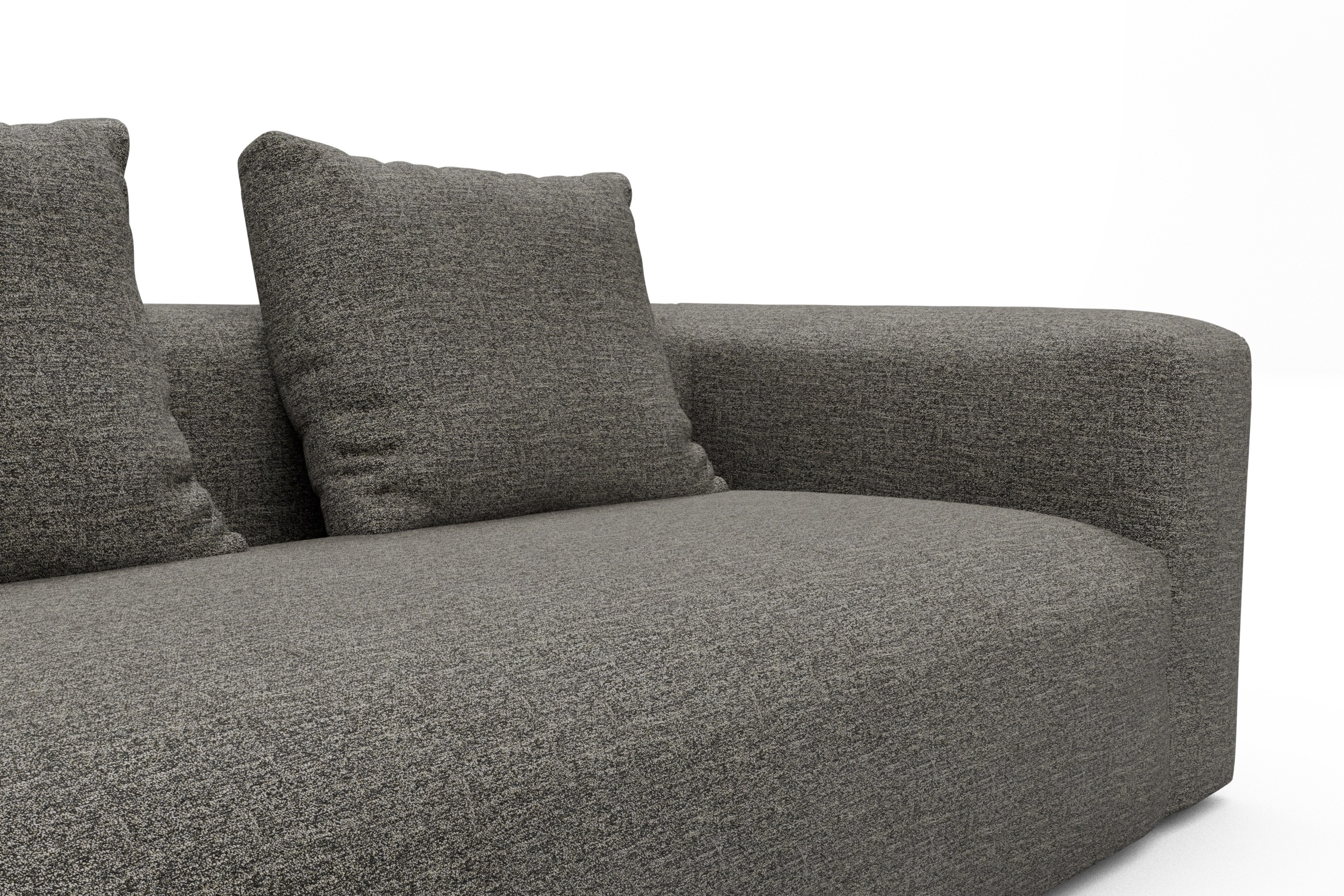 Wohnlandschaft Fred mit 2-Sitzer und Chaiselongue beidseitig Carreno-Sepie-Brown