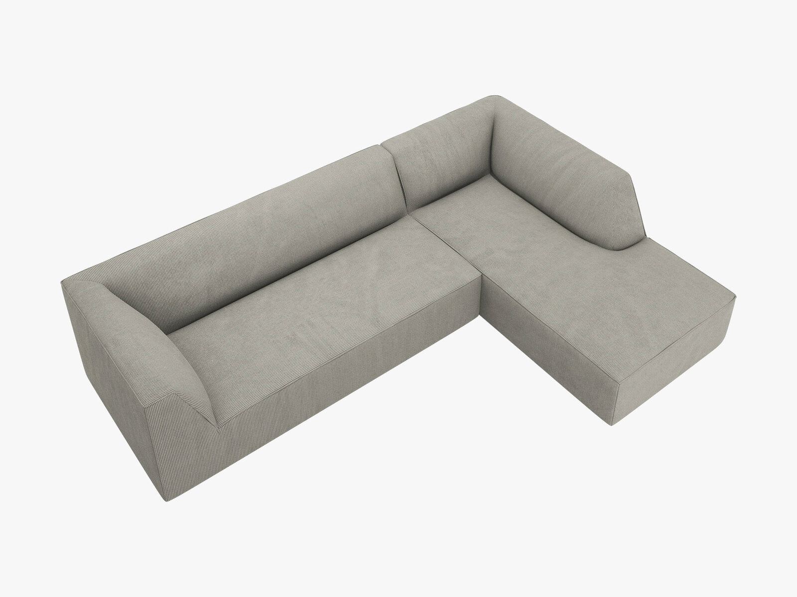 Micadoni 4-Sitzer Modular Sofa Ruby Rechts Kord Scala Hellgrau