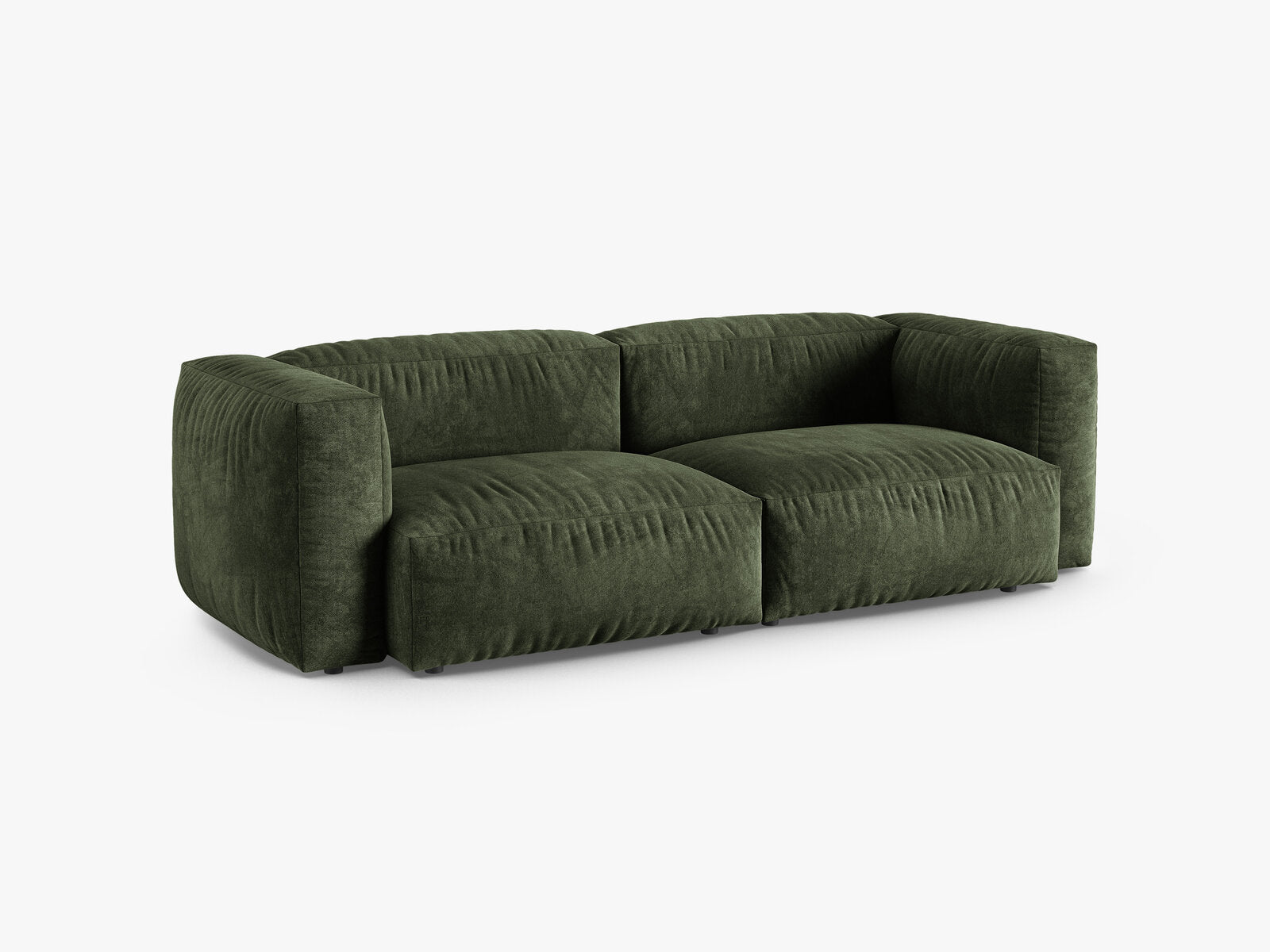 Micadoni Sofa Martina 3-Sitzer 90cm Sitztiefe Samt Vogue Grün
