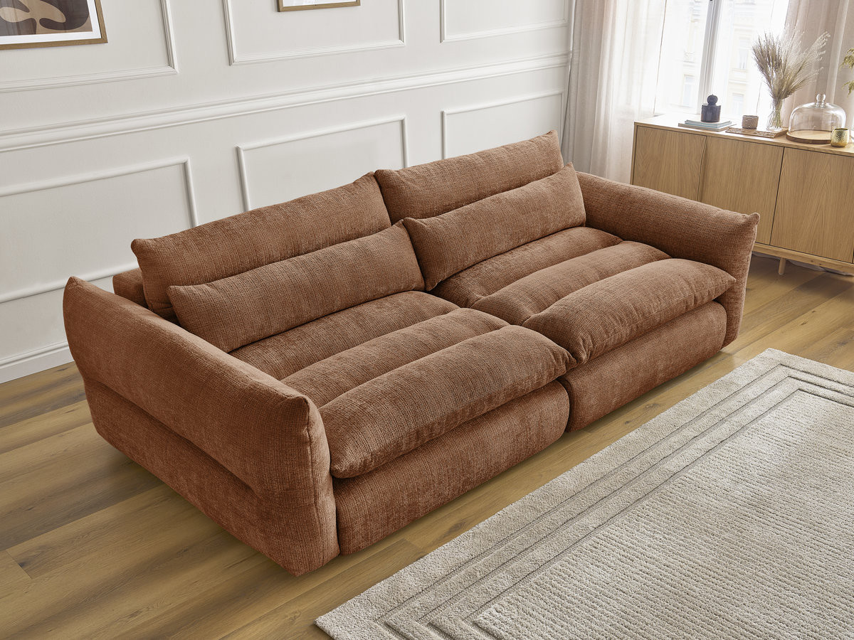 Bobochic Neil Sofa 3-Sitzer Strukturstoff Orange
