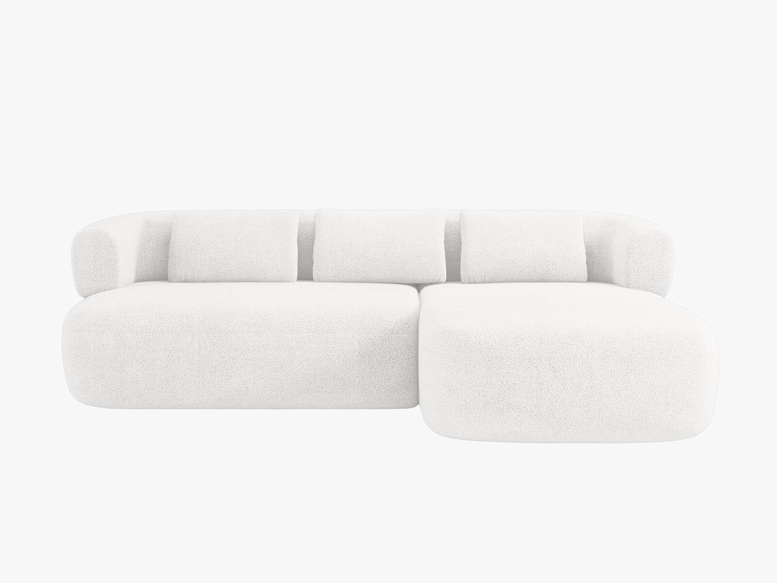 Micadoni 5-Sitzer Ecksofa Jenny Rechts Boucle Now or Never Elfenbein