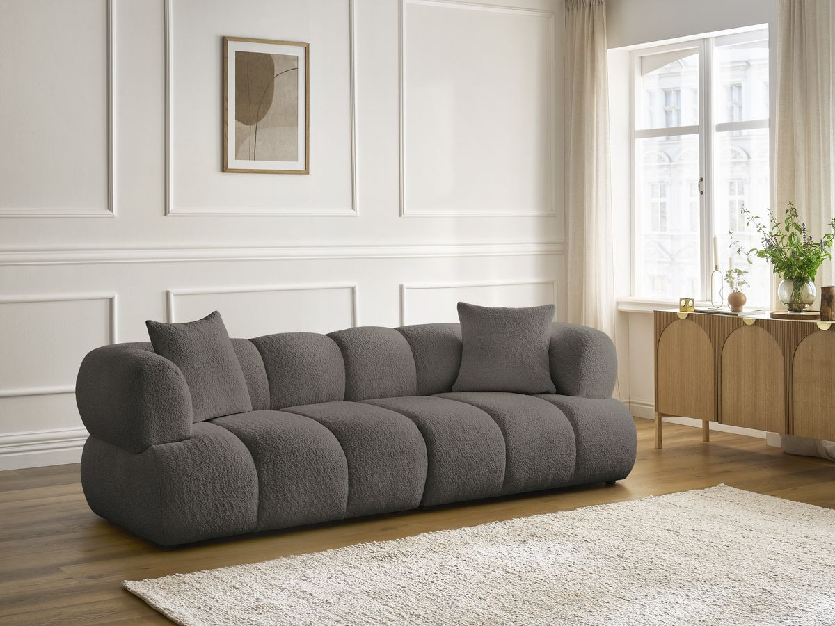 Bobochic Pamira Sofa 3-Sitzer Bouclé-Stoff Braun