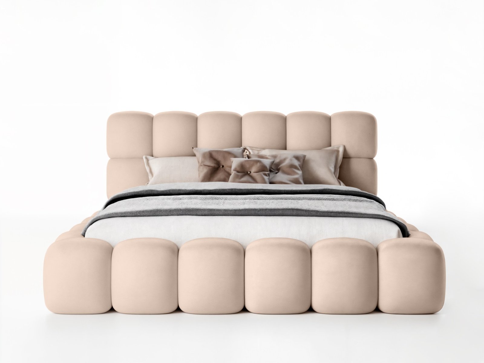 Polsterbett Vento Samtstoff 160x200 mit Holzrahmen Piano 03 Beige