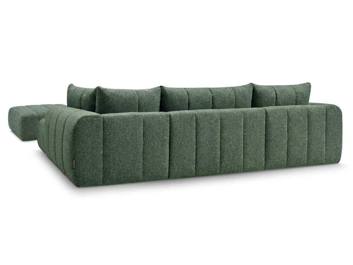 Bobochic Nesty Wohnlandschaft mit Pouf Melange-Stoff Dunkelgrün Ecke links