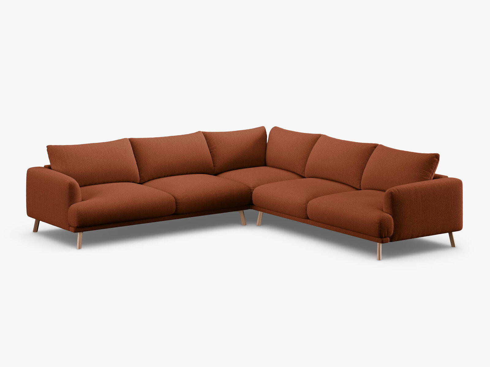 Micadoni symmetrisches Ecksofa Naomi 5-Sitzer Strukturierter Stoff Liberty Ziegel