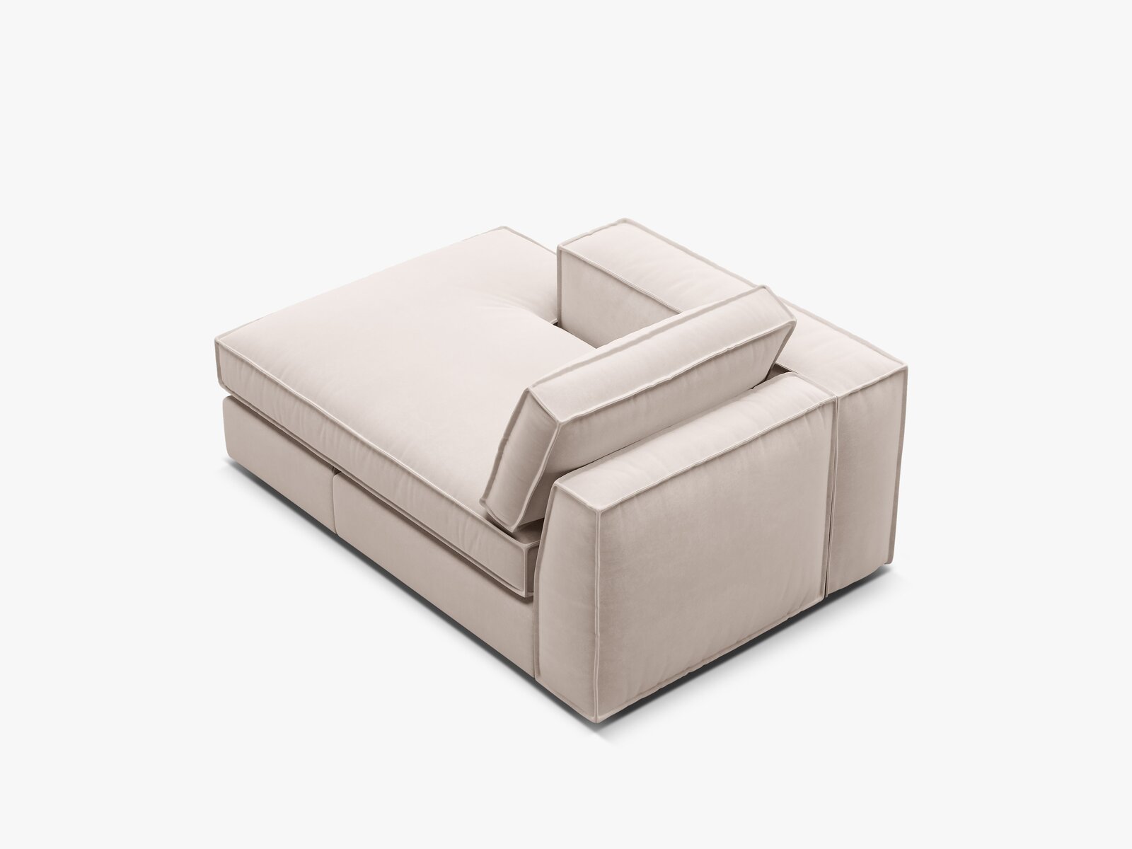 Micadoni Recamiere Pola Links Samt Salvador Beige