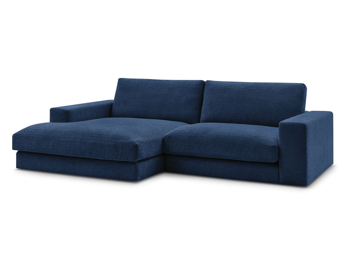 Bobochic Leonard Ecksofa 234 × 159 cm Strukturstoff Dunkelblau Ecke links