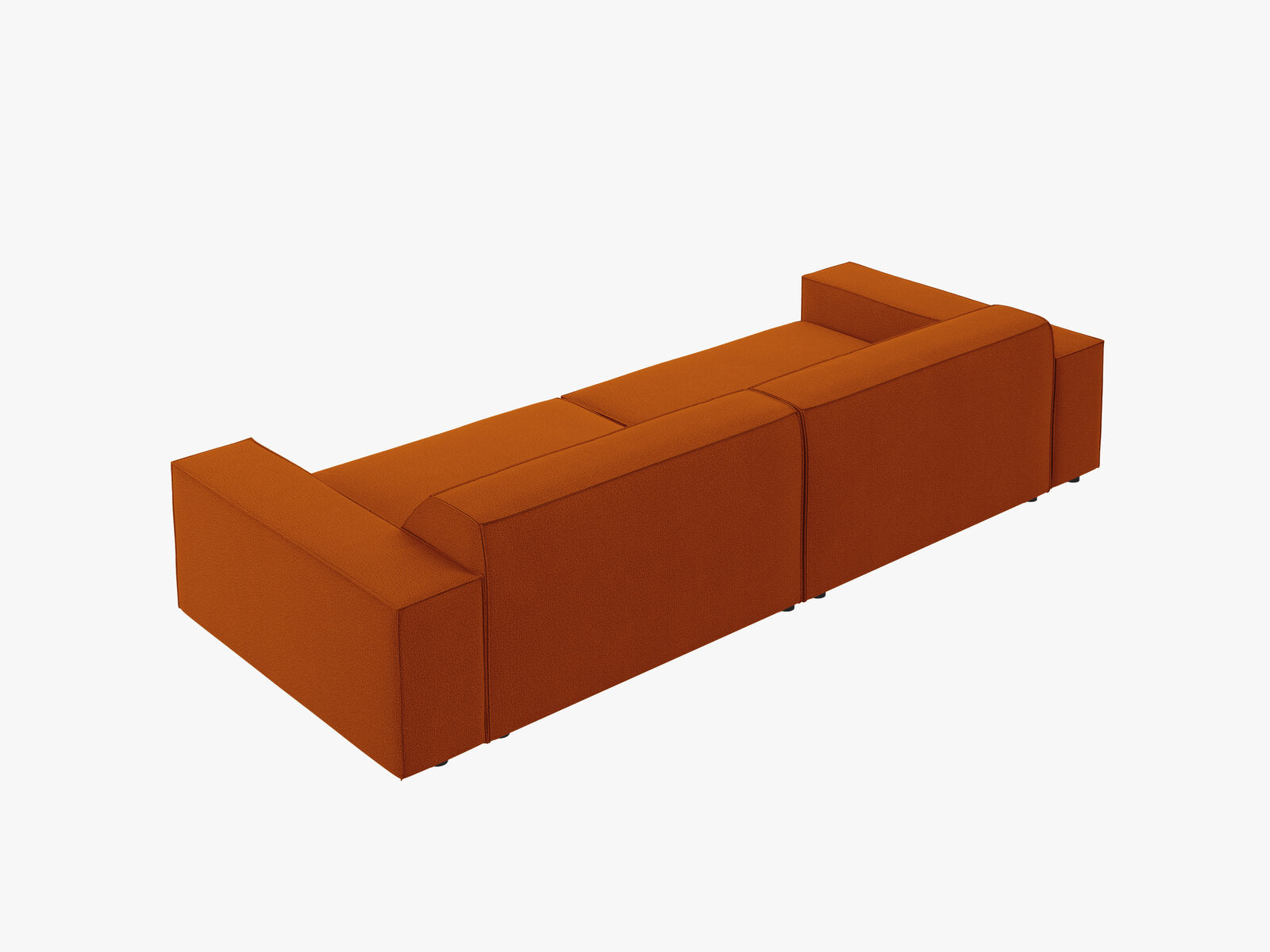 Micadoni Sofa Jodie 4-Sitzer Strukturierter Stoff Megan Terrakotta