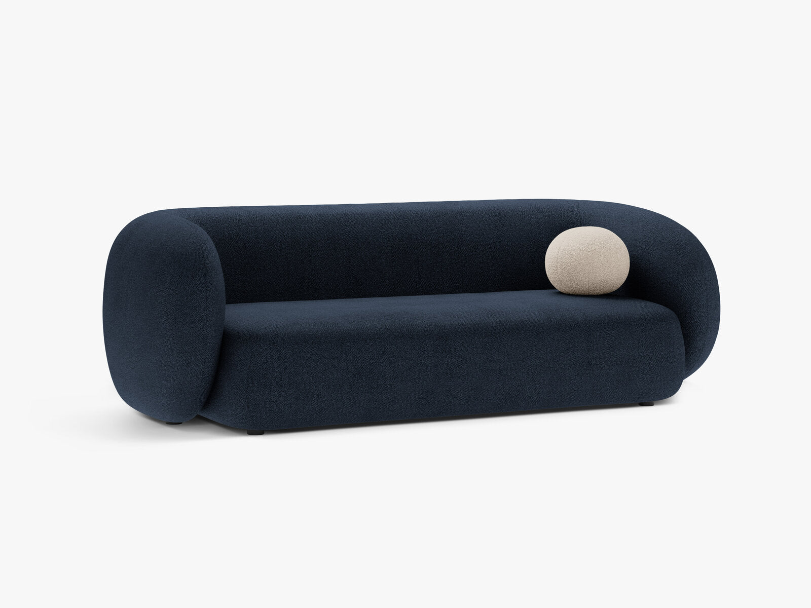 Micadoni Sofa Kate 3-Sitzer Boucle Dunkelblau